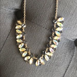 J. Crew statement necklace black and gold